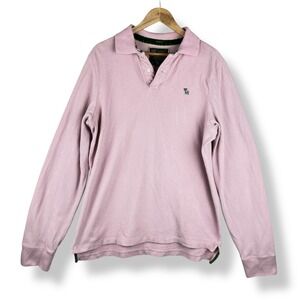 Abercrombie Muscle Fit Long Sleeve Polo Men Size XL Vintage Y2K Preppy Pink
